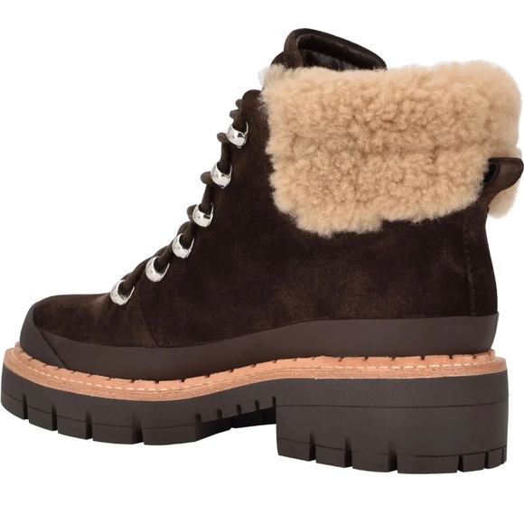 NIB Marc Fisher LTD Cade Genuine shearling Lace Up bootie boot sz 6.5 - Picture 6 of 6